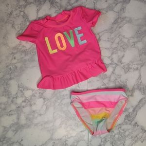 Children's Place Two Piece Swimsuit Pink 2T